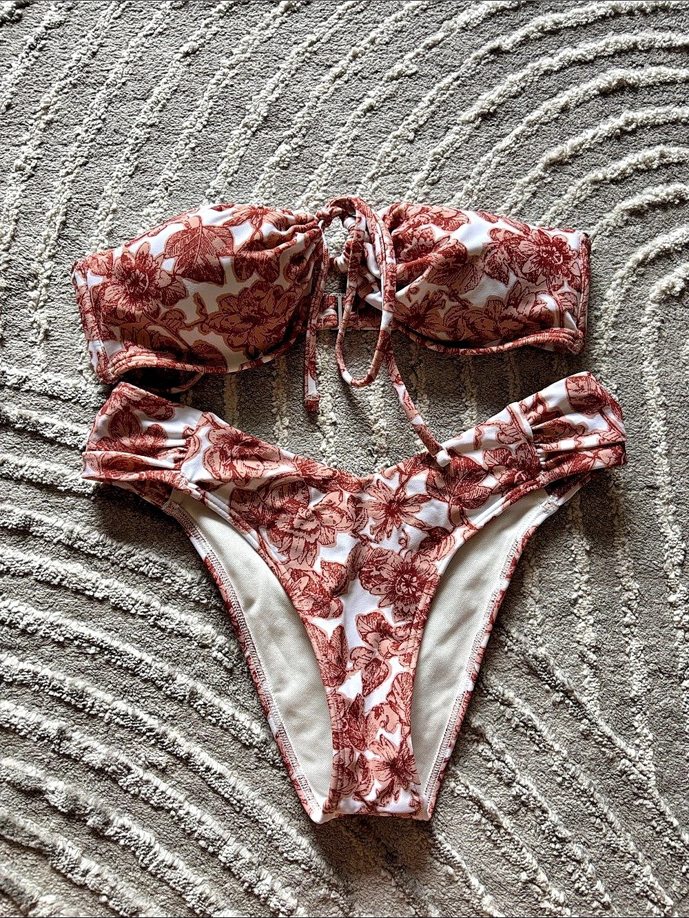 Abercrombie & Fitch Floral Bikini Set Pink & White XS